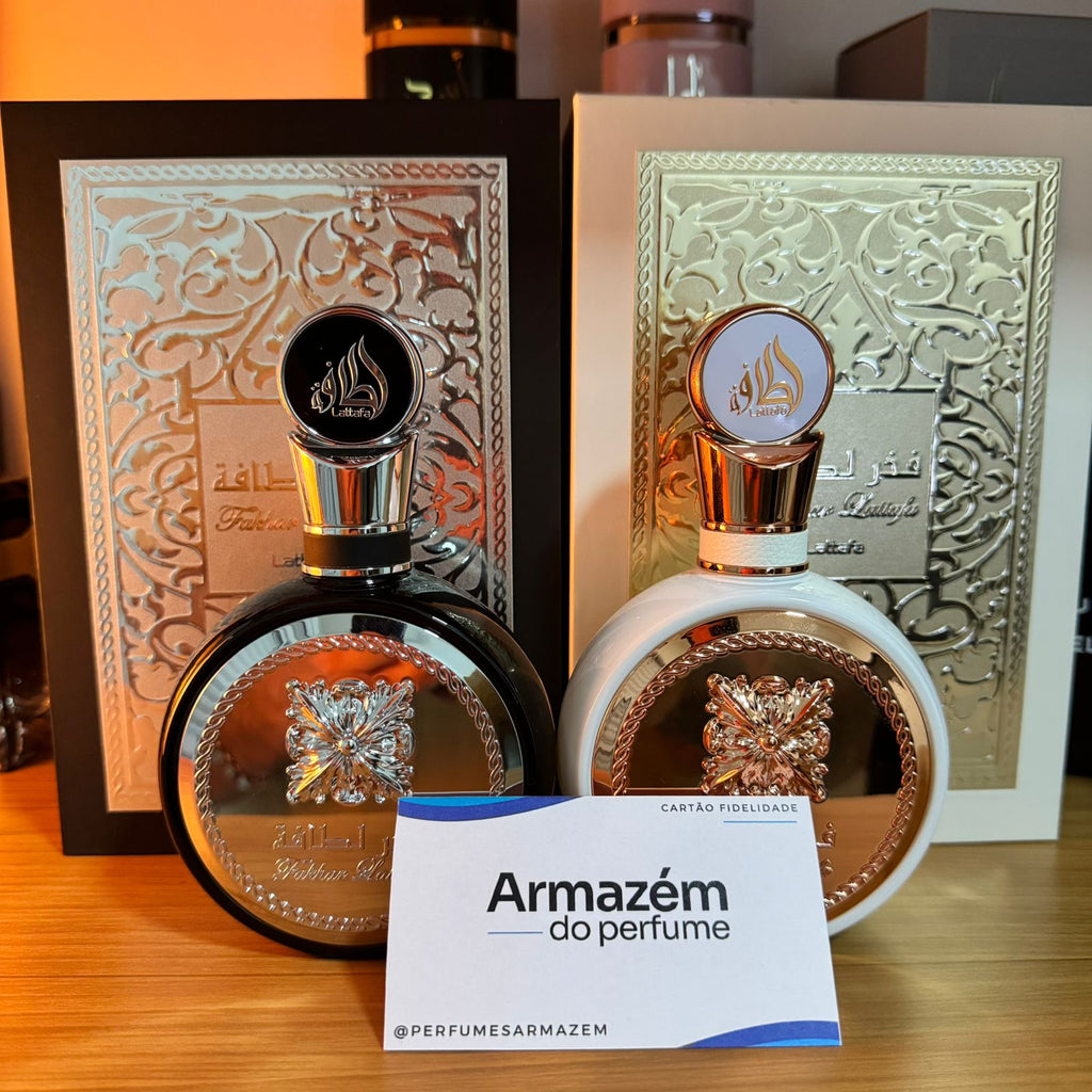 Compre 1 Leve 2 Árabe Casal (100ml) | FAKHAR LATAFFA BLACK | FAKHAR LATAFFA WHITE  (5 Anos Armazém do Perfume)